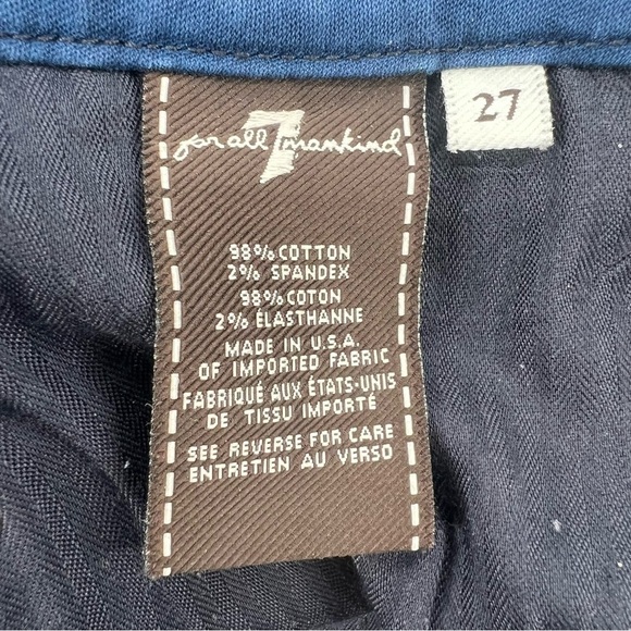 7 For All Mankind Blue Gold Flocked Skinny Jeans Size 27 Women’s - Picture 4 of 8